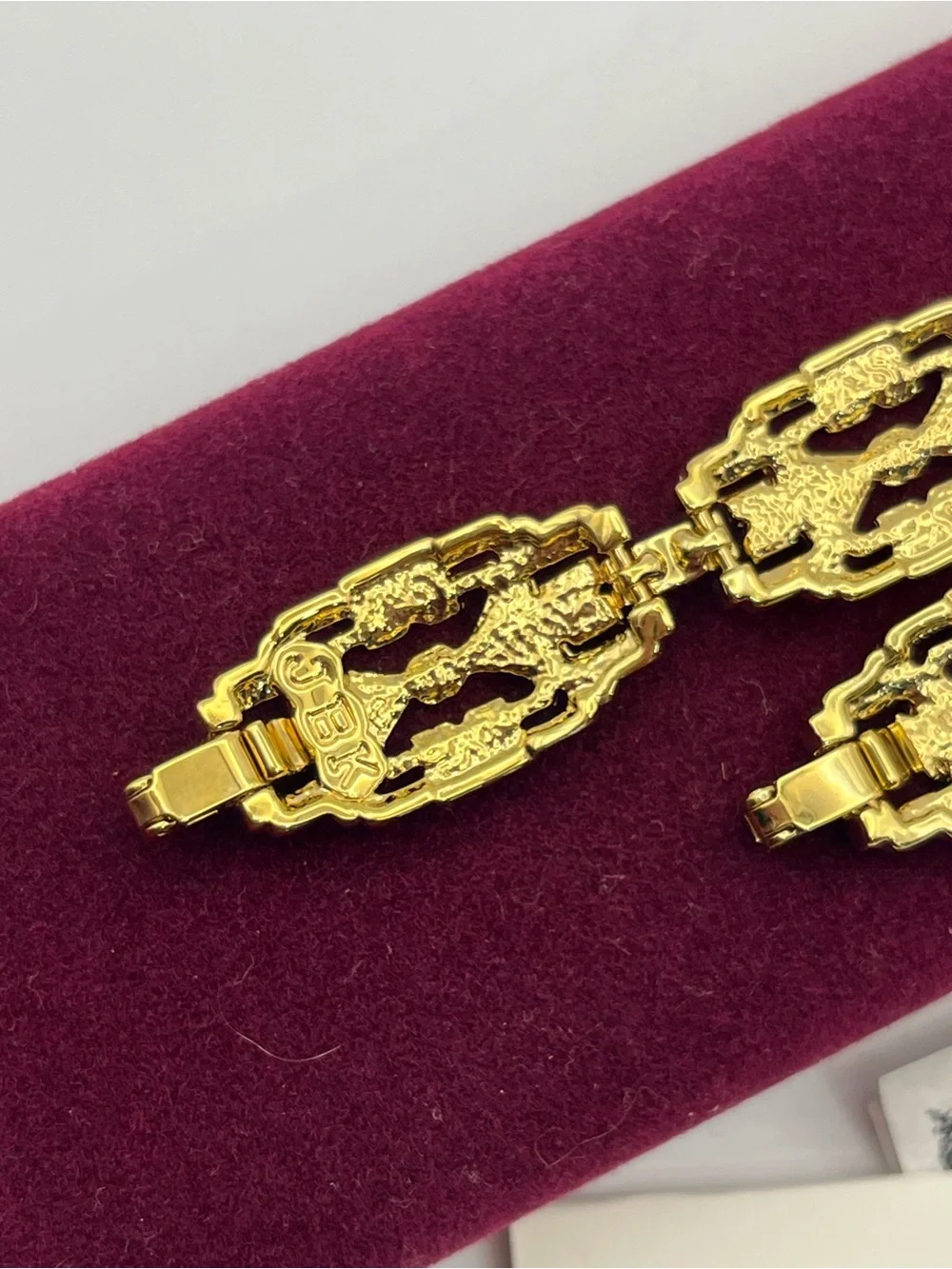 Camrose & Kross JBK gold plated art deco style link bracelet gold tone Kennedy